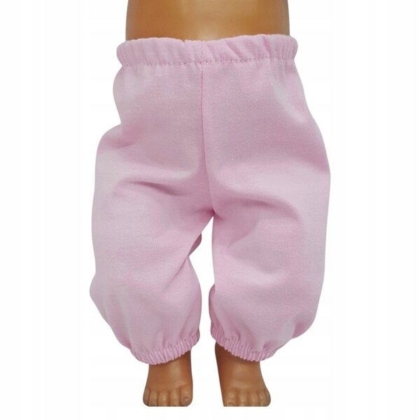 Rosa Stretch-Spodenki für Puppen von 42–45 cm, bequem und praktisch