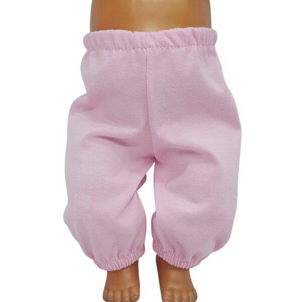 Rosa Stretch-Spodenki für Puppen von 42–45 cm, bequem und praktisch
