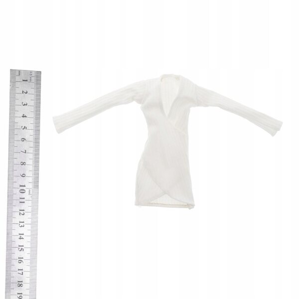 Schlankes weißes Kleid für 1:6-Puppen – vielseitiges und leicht zu tragendes Kostümzubehör