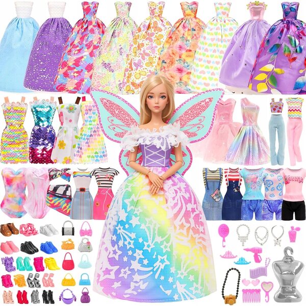 95-teiliges Set mit Kleidung und Accessoires für 30-cm-Puppen – Mode und Kreativität