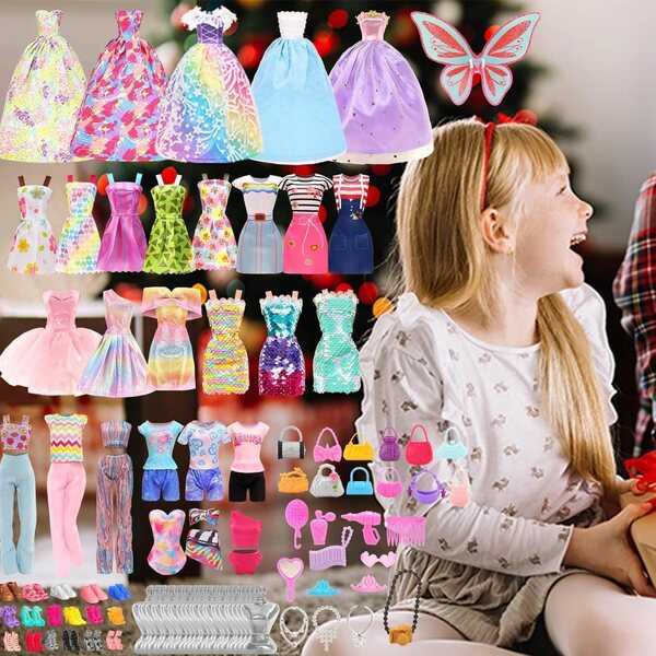 95-teiliges Set mit Kleidung und Accessoires für 30-cm-Puppen – Mode und Kreativität