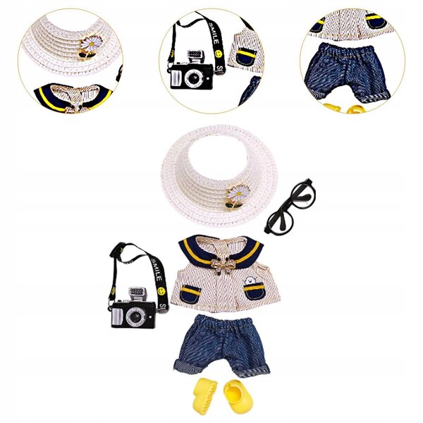 Set 6 Pezzi Abbigliamento per Bambole 15-17 cm con Accessori Nero Fashion