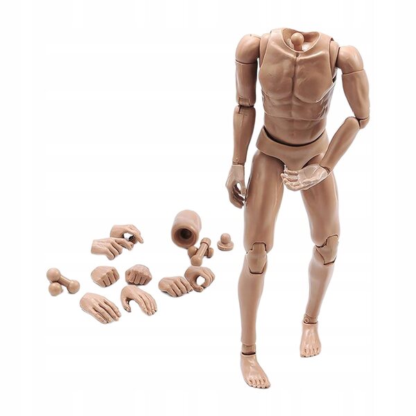 Figura Maschile 1/6 Super Elastico con 28 Articolazioni Mobili e Corpo in Silicone