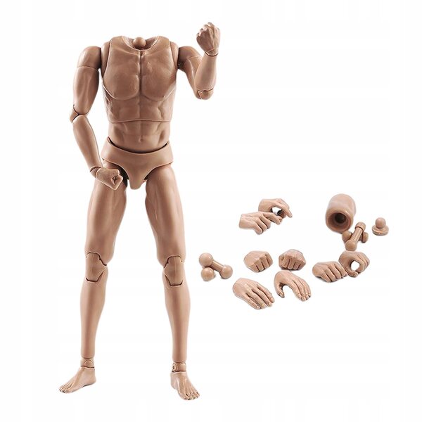 Figura Maschile 1/6 Super Elastico con 28 Articolazioni Mobili e Corpo in Silicone