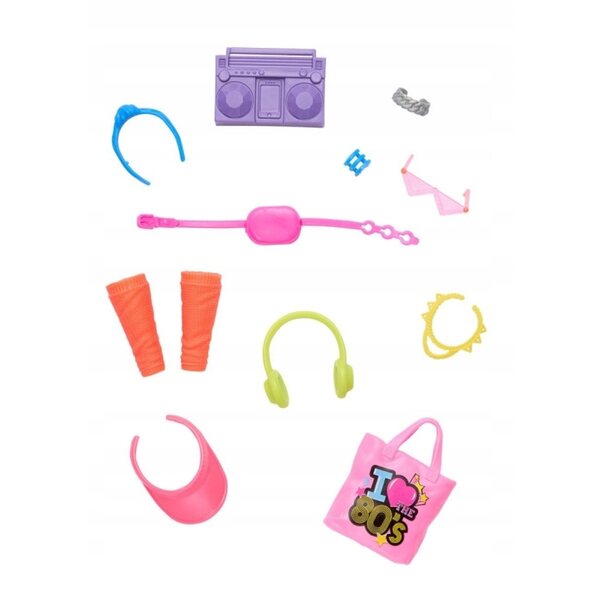 Barbie-Set mit 11 Modeaccessoires mit rosa Mattel-Tasche für Kinder ab 3 Jahren