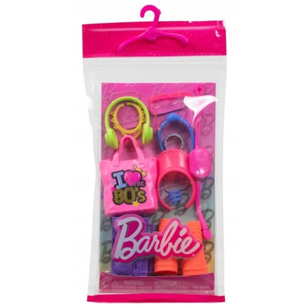 Barbie-Set mit 11 Modeaccessoires mit rosa Mattel-Tasche für Kinder ab 3 Jahren