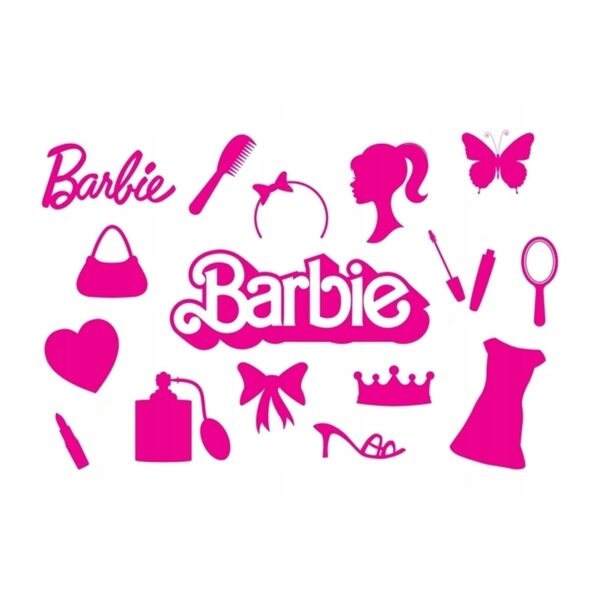 Barbie-Set mit 11 Modeaccessoires mit rosa Mattel-Tasche für Kinder ab 3 Jahren