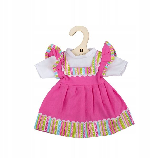 Rosa Kleid für 30 cm große Bigjigs Toys-Puppe, Stoff in CE-Qualität