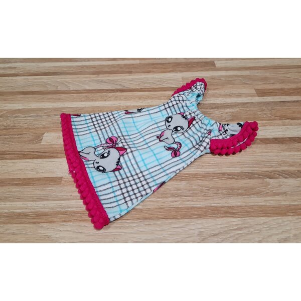 Kleid für Paola Reina 32 cm Puppe mit Karomuster und Kätzchen