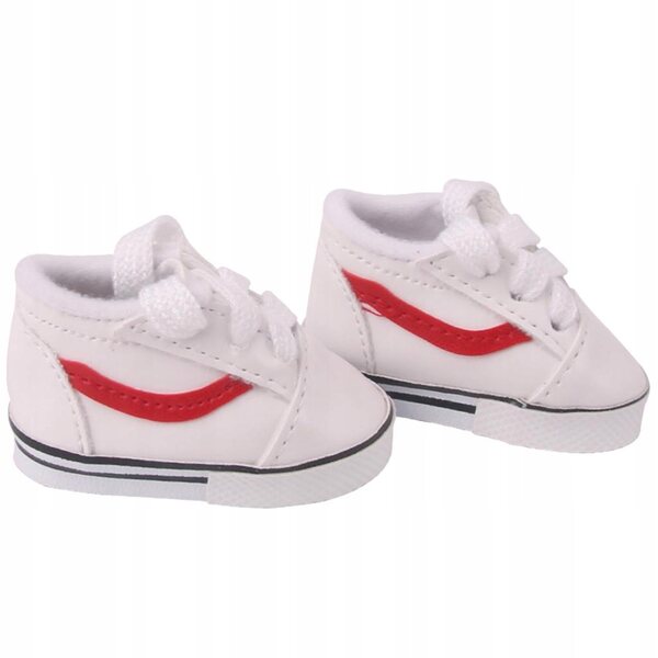 Scarpe Trampki per Bambole 14,5 cm Scarpe PU Bianche Mini Sneakers Eleganti