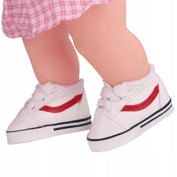 Scarpe Trampki per Bambole 14,5 cm Scarpe PU Bianche Mini Sneakers Eleganti