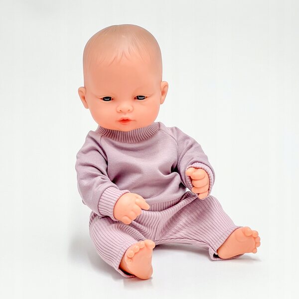Bekleidungsset für Miniland 32 cm Puppe mit lavendelfarbenem Sweatshirt und Leggings