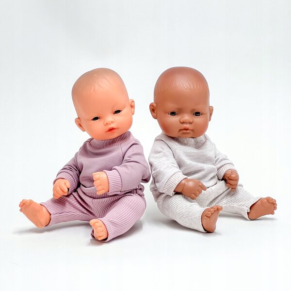 Bekleidungsset für Miniland 32 cm Puppe mit lavendelfarbenem Sweatshirt und Leggings
