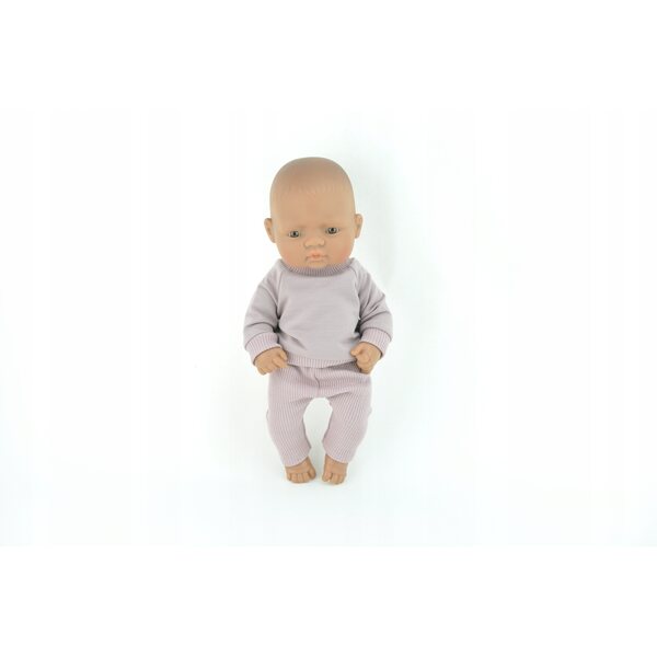 Bekleidungsset für Miniland 32 cm Puppe mit lavendelfarbenem Sweatshirt und Leggings