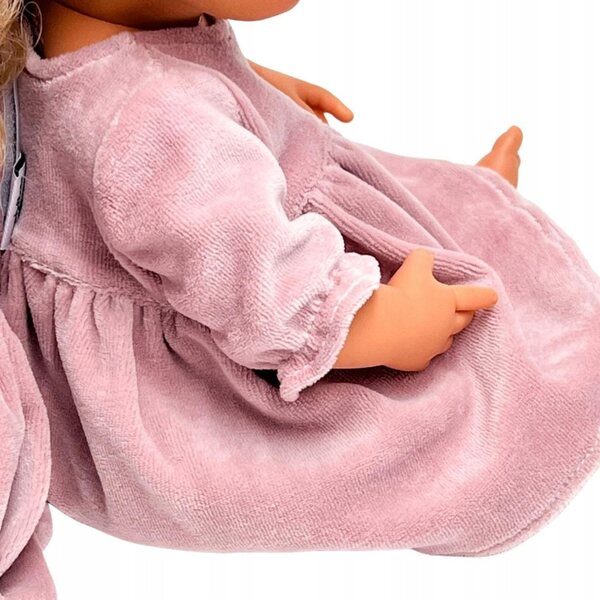 Sukienka dla lalek bobas 34-38 cm Miniland, różowa z welwetu, Jellycat,
