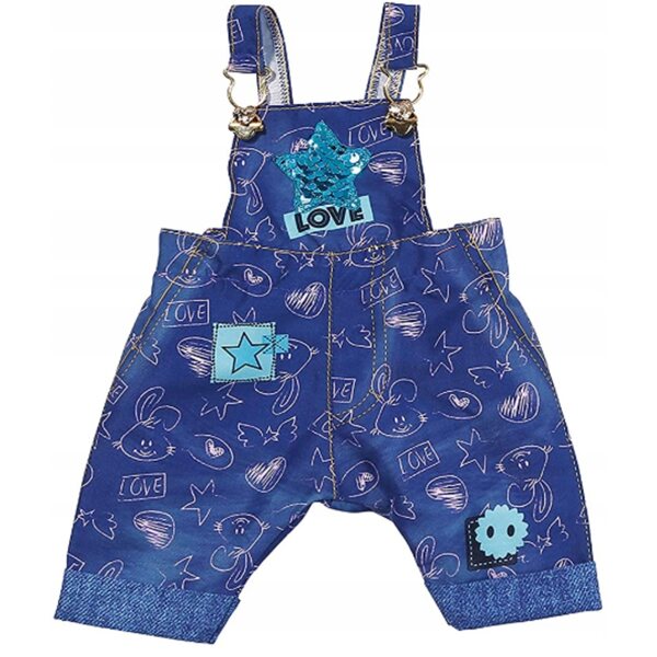 Deluxe Baby Born 43 cm Kleidung mit Overall, Jeans und Accessoires