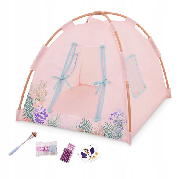 Tenda da campeggio per bambole Our Generation con accessori per giochi all'aperto