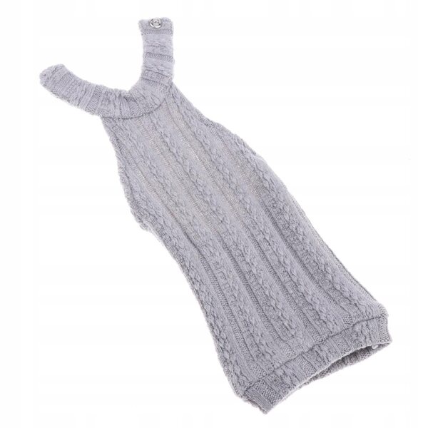 Grauer Strickpullover mit V-Ausschnitt für 1/4 BJD Puppen, Kleidungszubehör
