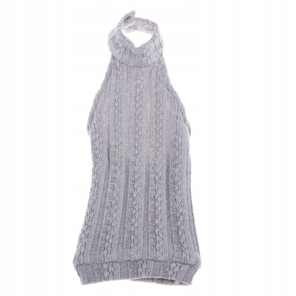 Grauer Strickpullover mit V-Ausschnitt für 1/4 BJD Puppen, Kleidungszubehör