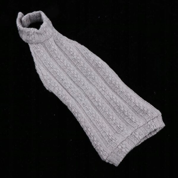Grauer Strickpullover mit V-Ausschnitt für 1/4 BJD Puppen, Kleidungszubehör