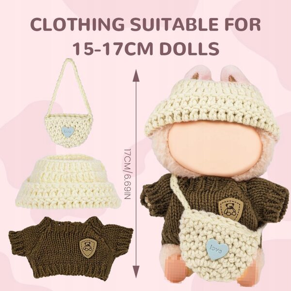 Modeset für 15–17 cm große Puppen mit Zubehör aus weichem Polyester