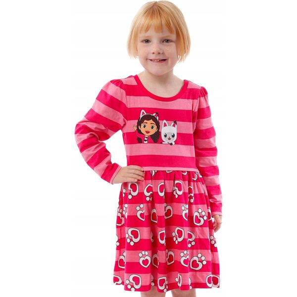 Gabby Cat Langarm-Puppenkleid für Kinder im Alter von 3 bis 10 Jahren