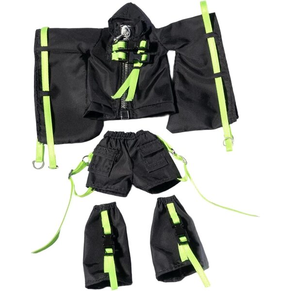 Set aus Trenchcoat und Shorts im Maßstab 1:12 für die Mecha Girl-Puppe aus Stoff, futuristischer Look