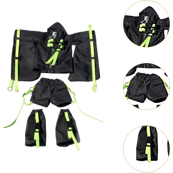 Set aus Trenchcoat und Shorts im Maßstab 1:12 für die Mecha Girl-Puppe aus Stoff, futuristischer Look