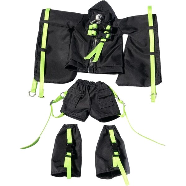 Set aus Trenchcoat und Shorts im Maßstab 1:12 für die Mecha Girl-Puppe aus Stoff, futuristischer Look