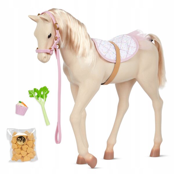 Puledro Palomino Party 30 cm con coperta Our Generation e accessori