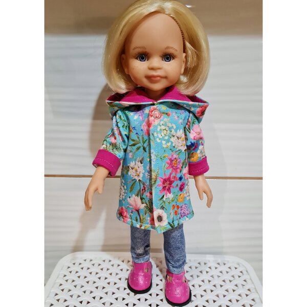 Cappotto con cappuccio per bambola Paola Reina, 32 cm - Vestiti per bambola