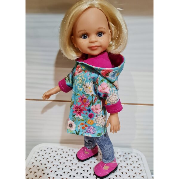 Cappotto con cappuccio per bambola Paola Reina, 32 cm - Vestiti per bambola