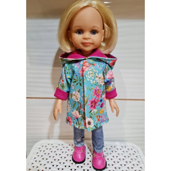 Cappotto con cappuccio per bambola Paola Reina, 32 cm - Vestiti per bambola