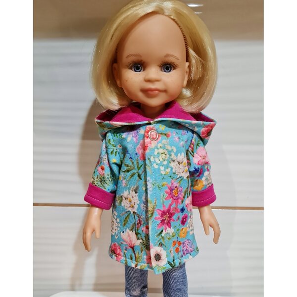 Cappotto con cappuccio per bambola Paola Reina, 32 cm - Vestiti per bambola