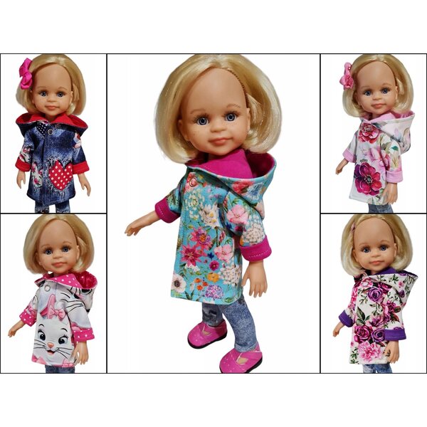 Cappotto con cappuccio per bambola Paola Reina, 32 cm - Vestiti per bambola