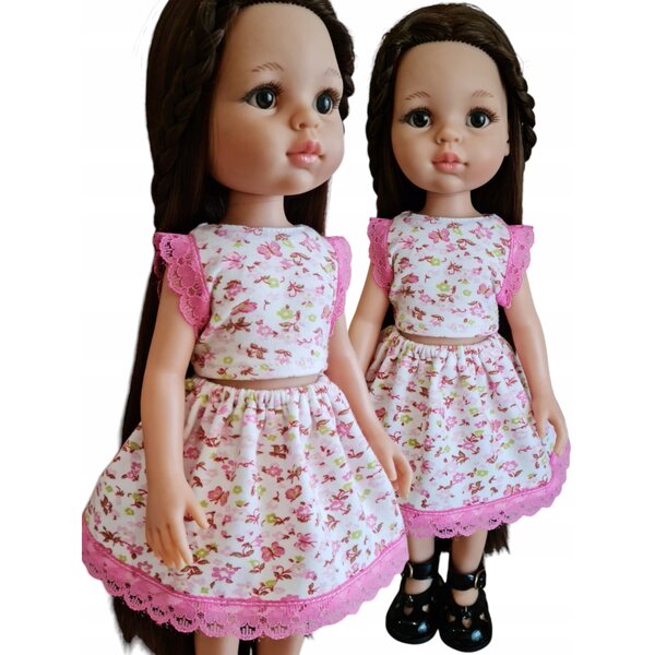 Completo abbigliamento per bambola Paola Reina 32 cm con blusa e gonna a fiori