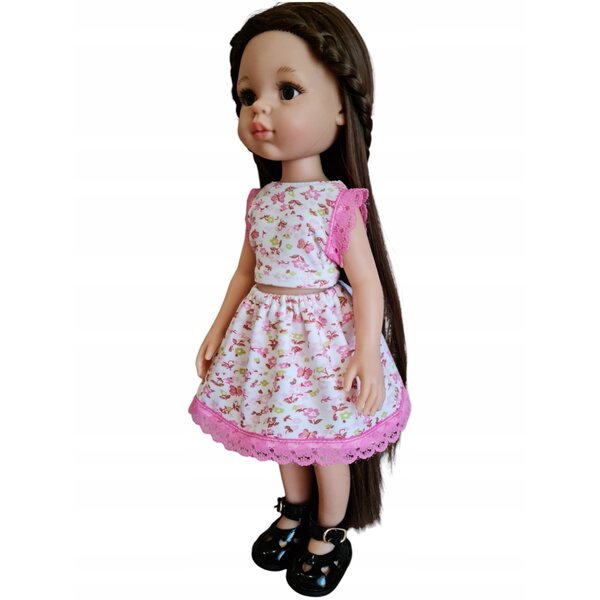 Completo abbigliamento per bambola Paola Reina 32 cm con blusa e gonna a fiori