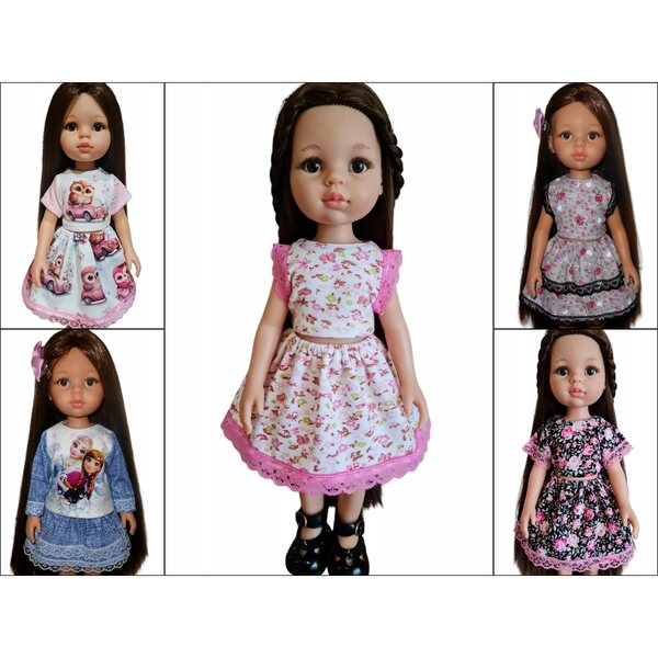 Completo abbigliamento per bambola Paola Reina 32 cm con blusa e gonna a fiori