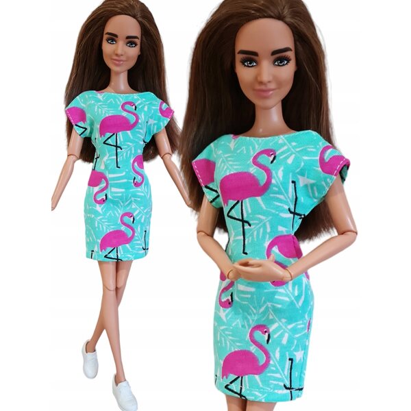 Modisches Flamingo-Puppenkleid: Hochwertige Puppenkleidung
