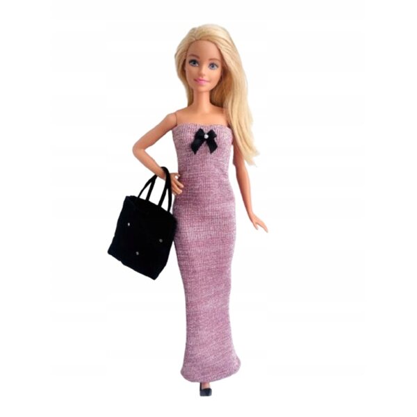 Puppenkleidungsset mit Kleid und Tasche aus elastischem Stoff, hergestellt in Polen