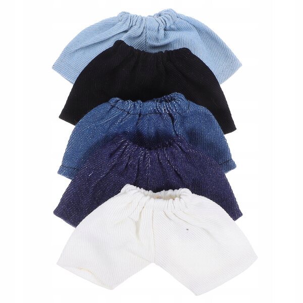 Set 5 Mini Pantaloncini Colorati per Bambole in Tessuto Morbido con Vita Elastica