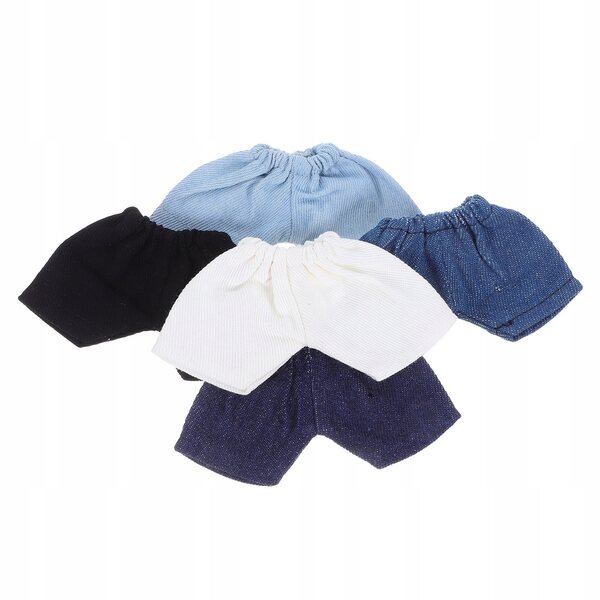 Set 5 Mini Pantaloncini Colorati per Bambole in Tessuto Morbido con Vita Elastica