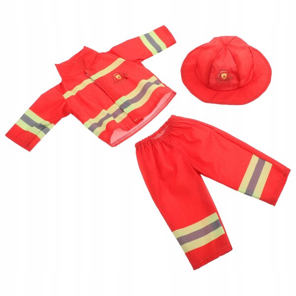 Costume da pompiere per bambole 43 cm con cappello e pantaloni arancione