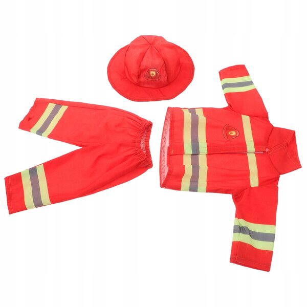 Costume da pompiere per bambole 43 cm con cappello e pantaloni arancione