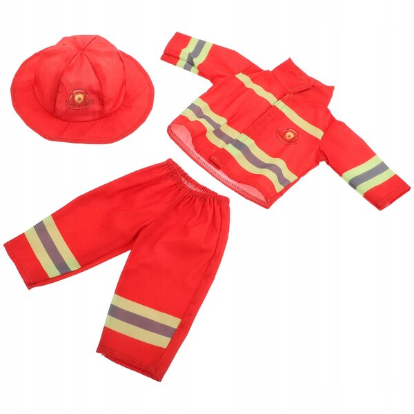 Costume da pompiere per bambole 43 cm con cappello e pantaloni arancione