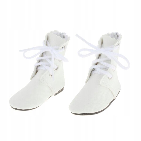 Scarpe in plastica bianche per bambole 60 cm accessori moda e inverno