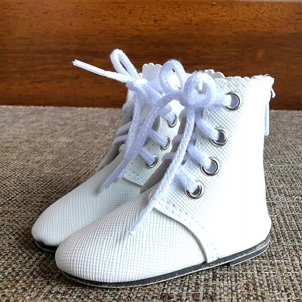 Scarpe in plastica bianche per bambole 60 cm accessori moda e inverno