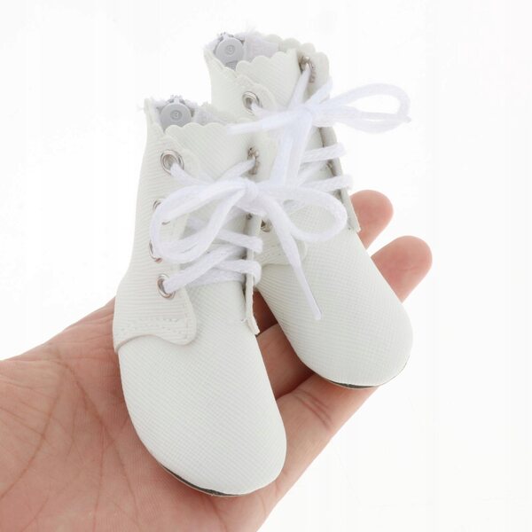 Scarpe in plastica bianche per bambole 60 cm accessori moda e inverno