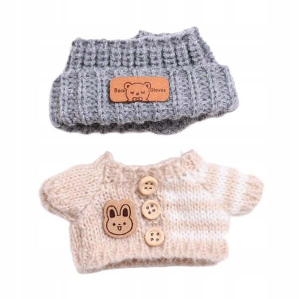 Handgefertigtes Pullover-Set für 15–17 cm große Puppen mit Pullover und Mütze