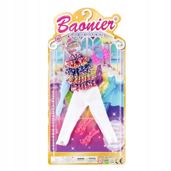 Mega kreative Puppenkleidung mit bunter Hose, Bluse und Accessoires